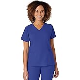 WonderWink Women's Women's Mock Wrap Top Shirt, Galaxy Blue, X-Large