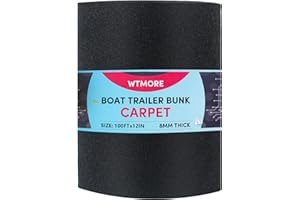 WTMORE Boat Trailer Bunk Carpet for Boat Trailers 12 inches x 100 feet Trailer Bunk Carpet Boat Bunk Carpet Marine Carpet for Boats & Boat Trailer Bunk Carpeting Bunk Carpet for Boat Trailers- Black