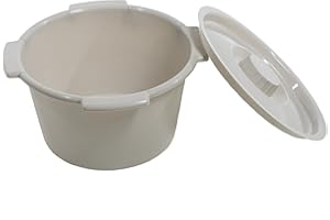 Half Pail for Commode Chair with Lid, White (6 Quart /1.5 Gallon Capacity)