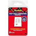 Scotch Self-Sealing Laminating Pouches, 25 Pack, Business Card Size, Great for Gift Tags