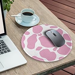 Cute Cow Print Round Mouse Pad, Small Mousepad for