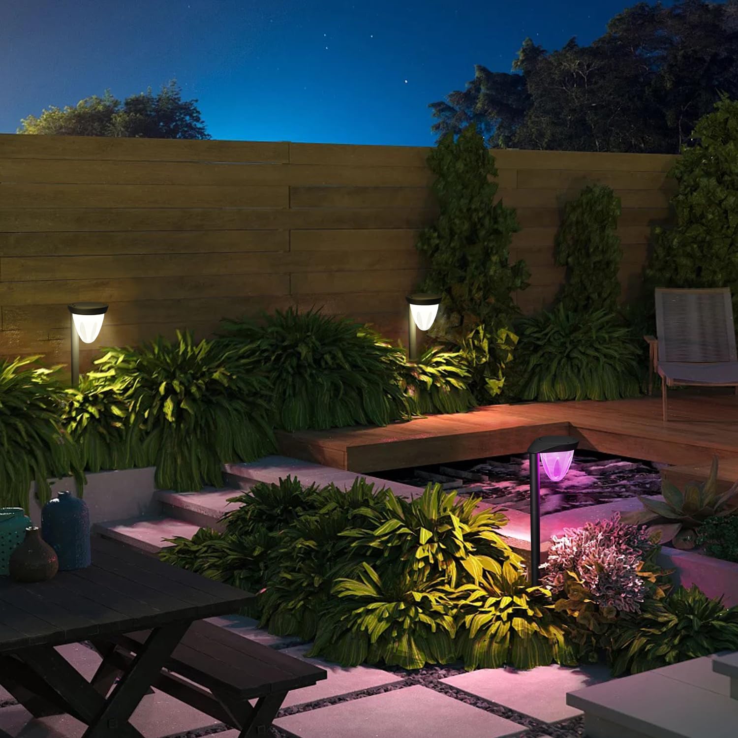 Photo 1 of HELLYMOON Solar Pathway Lights Outdoor, 5000LM Solar Walkway Lights, Remote Control Solar Landscape Lights Outdoor,RGB Solar Garden Lights,IP65 Waterproof Solar Yard Lights for Garden Path Lawn