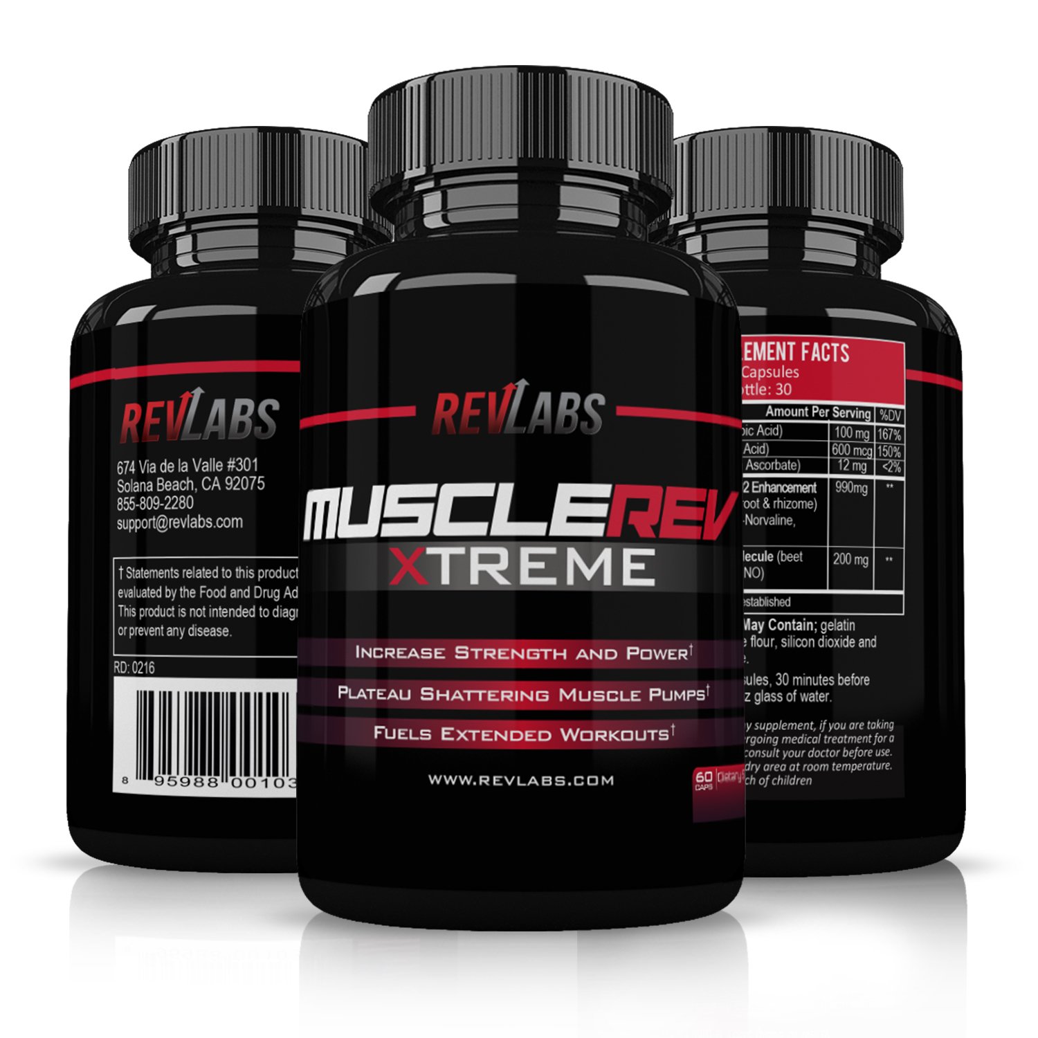 RevLabs MuscleRev Xtreme Premium Nitric Oxide Supplement Build Muscle