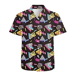 Vintage Retro 80s 90s Mens Funny Hawaiian Shirts 3D