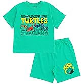Teenage Mutant Ninja Turtles T-Shirt and French Terry Shorts Outfit Set Toddler to Big Kid Sizes (2T - 10-12)