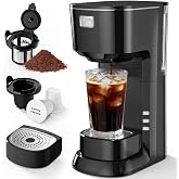 Kozeewarm Coffee Maker, Single Serve Brewer for K Pods &amp; Ground-Black | 2 in 1, 6-14oz and 2-4 Mins Rapid Brew, Compact Coffee Machine for Kitchen Office RV Camping