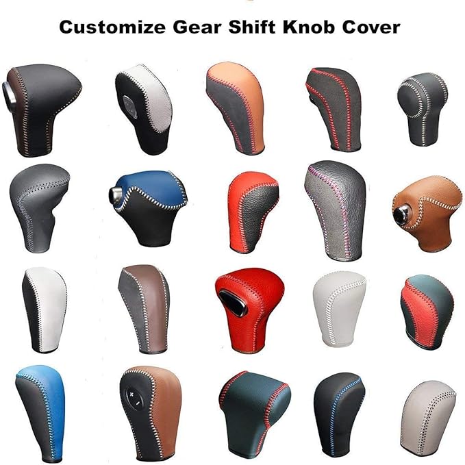 JI Loncky Genuine Leather Gear Shift Knob Cover for 2012