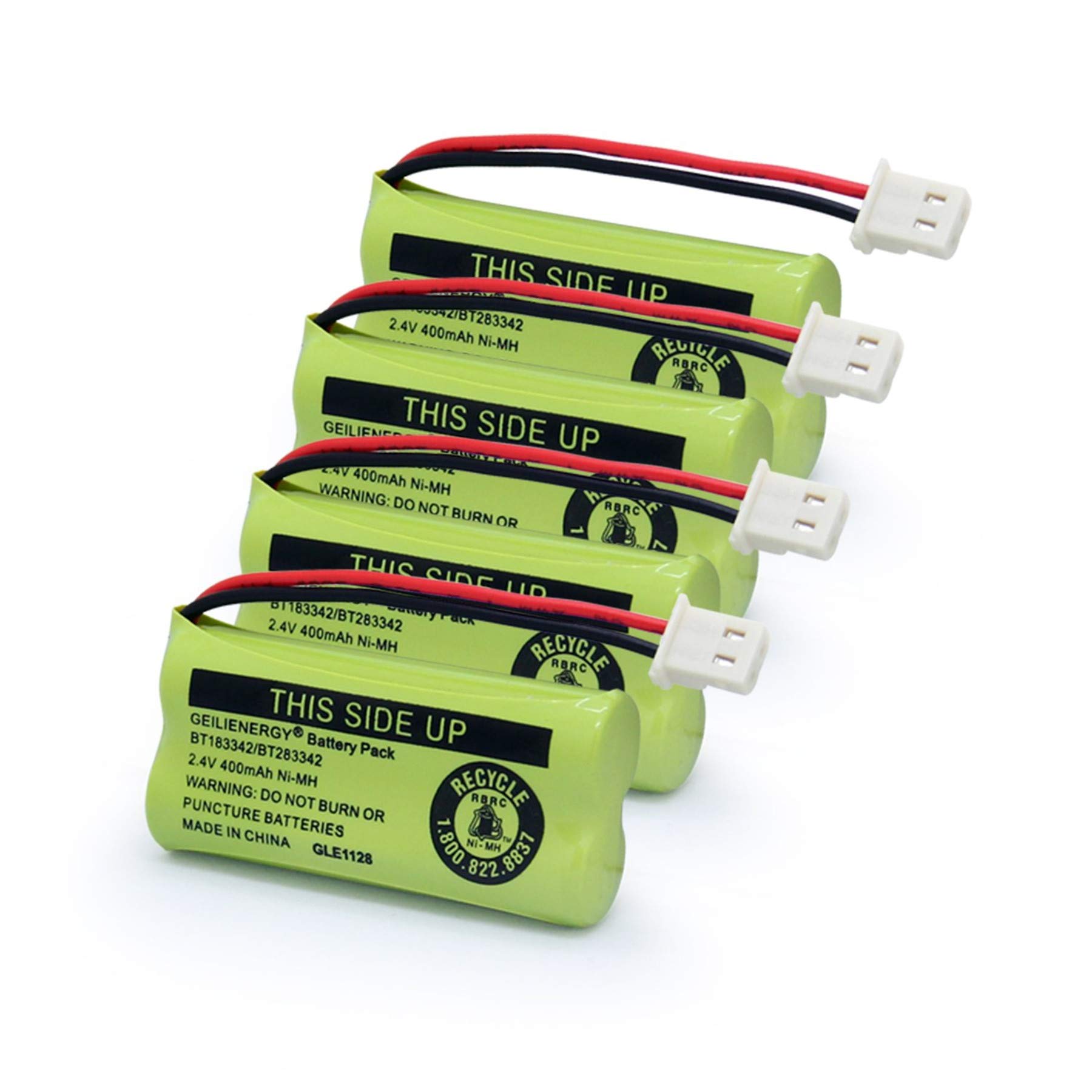 GEILIENERGY BT162342 BT262342 Battery Compatible with BT183342 BT283342 BT166342 BT266342 Vtech CS6114 CS6419 CS6719 with AT&T EL52300 CL80112 CS6719-2 Cordless Handsets (Pack of 4)