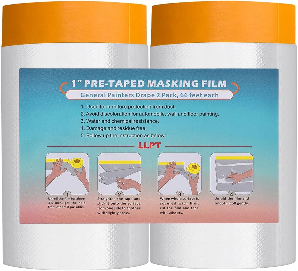 LLPT Tape and Drape Pre-Taped Masking Film 2-Pack 140cm x 20m MFT1402