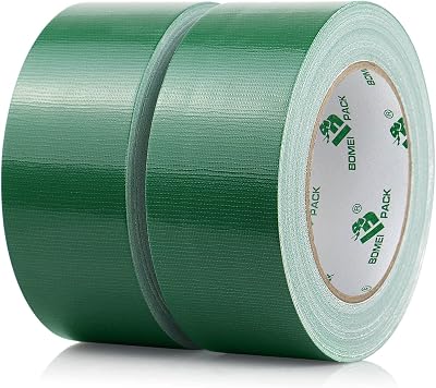 BOMEI PACK 2x Green Duct Tape 230mic Reinforced Cloth Gaffer 48mm x 30Y
