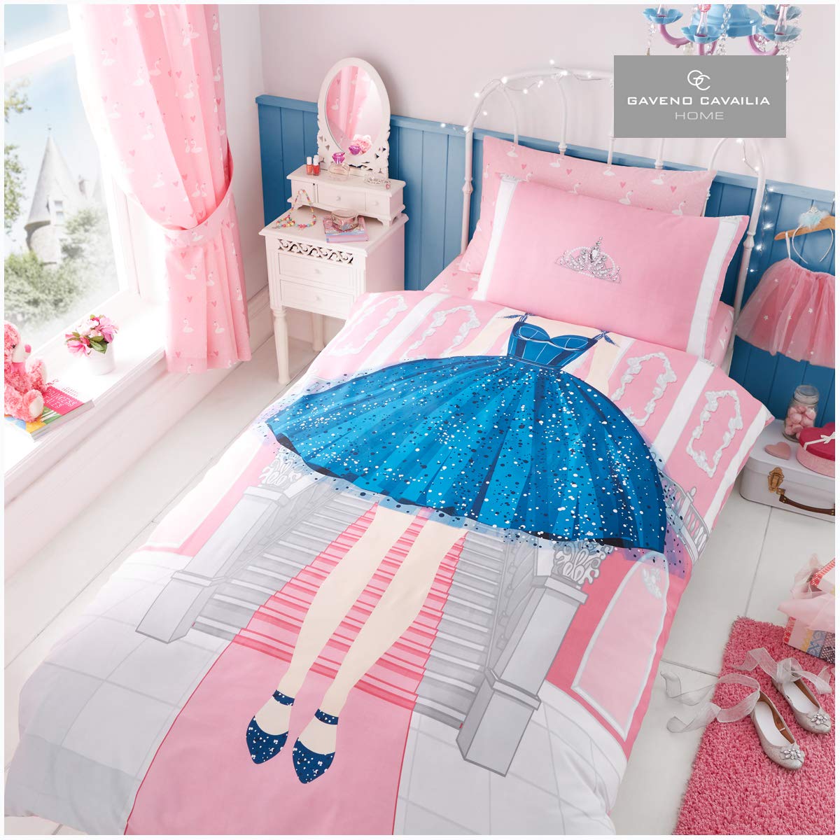 Gaveno Cavailia Kids Panel Duvet Set Princess Single Children Character Bedding 2 Piece Printed Reversible Bedlinen Easy Care Bedset 1 Quilt Cover and 1 Matching Pillow Case — image 1