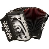 Hohner Panther G/C/F 3-Row Diatonic Accordion - Black