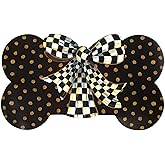 MACKENZIE-CHILDS Pup Placemat, Cute Pet-Food Mat for Dog Bowls and Cat Bowls, Courtly Bow