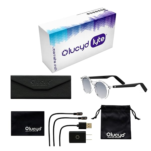 LUCYD LYTE BLUETOOTH AUDIO SUNGLASSES FOR MEN & WOMEN – SMART GLASSES WITH HEADPHONES, SPEAKER AND WIRELESS MIC – COMPATIBLE WITH ALEXA AND SIRI – MOONBEAM