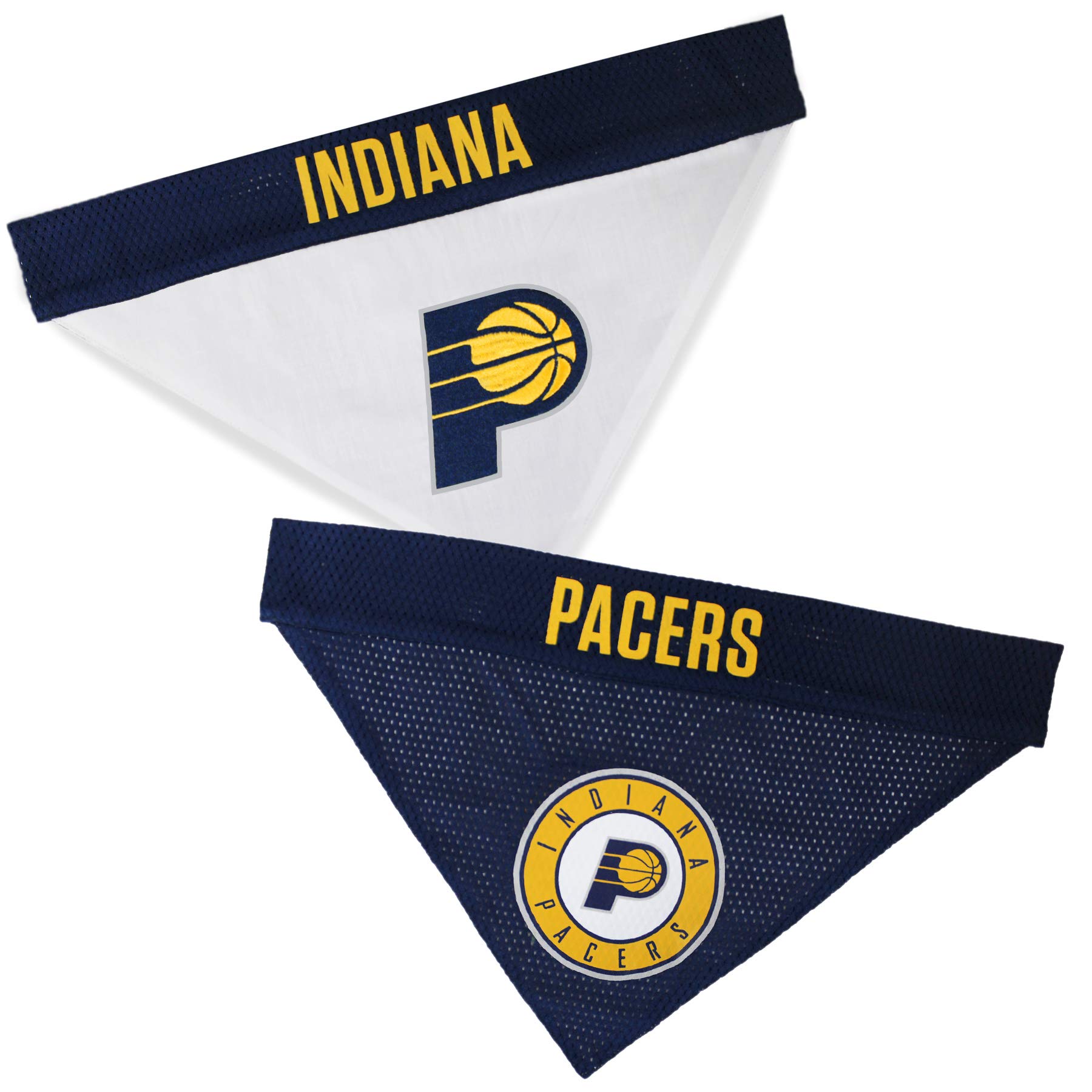 Pets First NBA Dog Bandana - Indiana Pacers Reversible Pet Bandana. 2 Sided Home & Away Sports Bandana with a PREMIUM Embroidery TEAM Logo, Large/X-Large