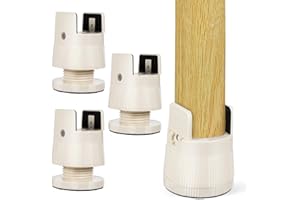Adorainbow 4pcs Adjustable Furniture Risers, 6-8cm Height Extenders for Desk, Bed Frame, and Chair Legs, Beige