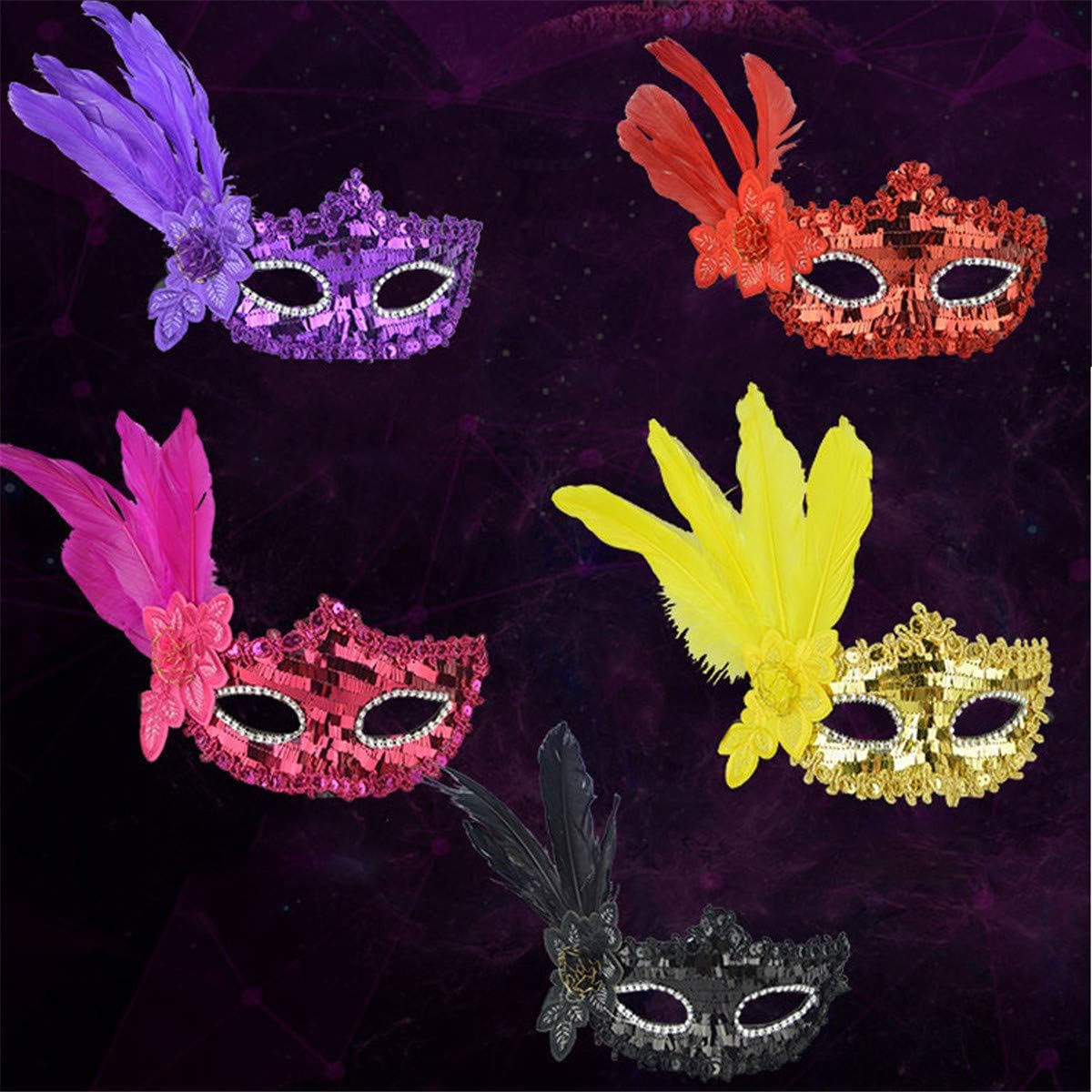 Masquerade Sequins Party Mask Halloween Costume Half face Mask with