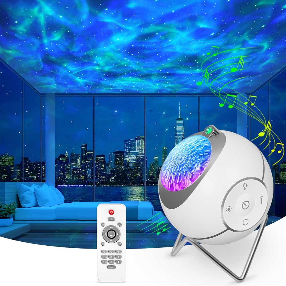 ibell Galaxy Projector Star Projector 360° Rotation Night Light with Timer