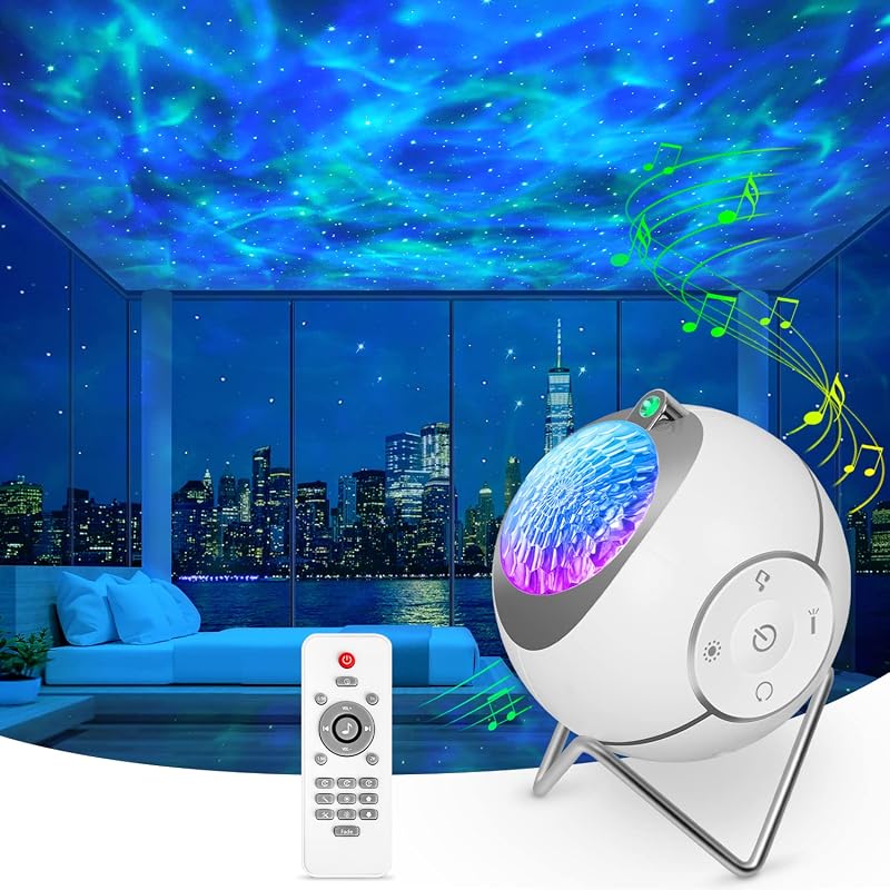 ibell Galaxy Projector Star Projector 360° Rotation Night Light with Timer
