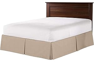 SGI BEDDING SGI 12 Inch Drop Bed Skirt Queen Size with Platform to Stay in Place Elegant Pleated Design with Split Corners Wrinkle Resistant Fabric for Modern and Stylish Look - Taupe