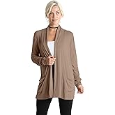 Simlu Long Sleeve Lightweight Cardigan Sweater for Women with Pockets Reg. and Plus Size