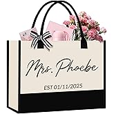 CXCC Mrs Bag Mrs. Last Name Est Year Tote Bag Personalized Date Wedding Tote Bridal Shower Gift