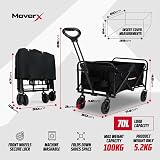 MoverX 70L Festival Trolley, Folding Cart with Wide Wheels, Black view 2