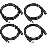 ANLINK 4 Pack 6ft 2M DC Power Extension Cable, 4PCS DC 12V Power Adapter Extension Cord 5.5mm x 2.1mm for CCTV Security Camer