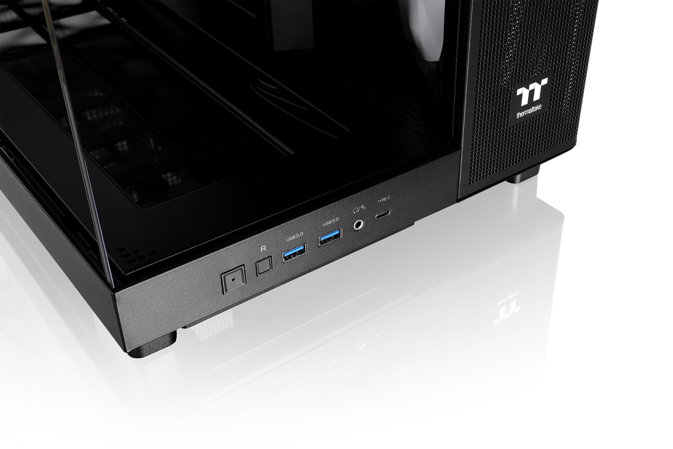 Thermaltake View 380 XL TG ARGB | Mid Tower PC‑Gehäuse | 4‑mm Tempered Glass | E‑ATX & XL‑Mainboard Support | USB‑C Front I/O | 360‑mm Radiator Support | High‑Airflow Design | Black 2
