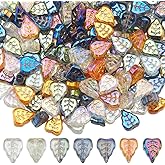 SUNNYCLUE 168Pcs 7 Styles Glass Leaf Beads Fall Leaves Beads Bulk Colorful Spacer Strands Electroplate AB Tree Plant Bead for Jewelry Making DIY Craft Necklace Bracelet Earring Crafting Anklets Women