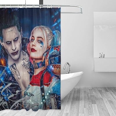 Buy Amy Fisherddd Harley Quinn Joker Shower Curtains For Bathroom Waterproof Polyester Fabric Resistant Durable Shower Curtain 60x72 Inch 12 Hooks Eco Friendly Online In Indonesia B08jpx9cs4