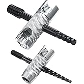 NOVINO Grease Zerk Tool,4 Way Zerk Grease Fittings Removal Tool | Grease Zerk Removal Tool Fit 1/4"-28 SAE,1/8"-NPT,M10x1 M8x1 and Hex Size 3/8" 5/16" 7/16"for Remove Rethread Damage Fitting
