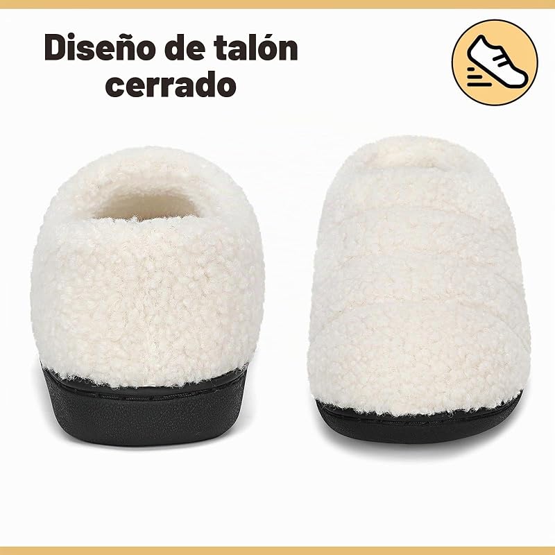 Zapatillas de Casa Unisex Invierno Cálido Blanco 42/43EU