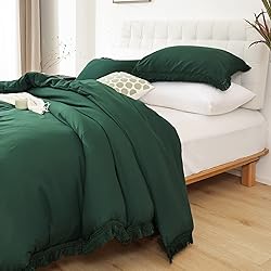 Smoofy 3Pcs Fringe Emerald Green Tassel Comforter