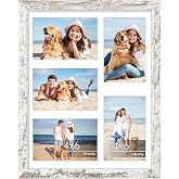 Vittanly 11x14 Collage Picture Frame for Wall Mounting, Distressed White | Displays 5Pcs 4x6 Pictures with Mat or 1Pc 11x14 without Mat, Picture Frames Collage Wall Decor, 1 Pack