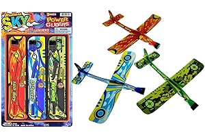 JA-RU Glider Planes for Kids with Slingshot (1 Pack, 3 Airplane Toys) Airplane Launcher Toy. Novelty Toys & Amusements Boy Party Favors. Birthday Goodie Bag Stuffers. 2341-1A