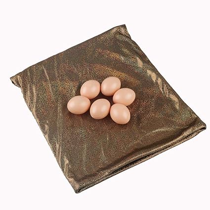 Crazy-Store Empty Egg Bag Stage Street Magic Props with 6 Fake Eggs Tricky Toys (Gold)