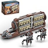 BrickTribe Battle Army Clone Platoon Attack Craft Building Set, 537 Pieces with 32 Battle Soldiers and 2 Droideka, Troop Carr