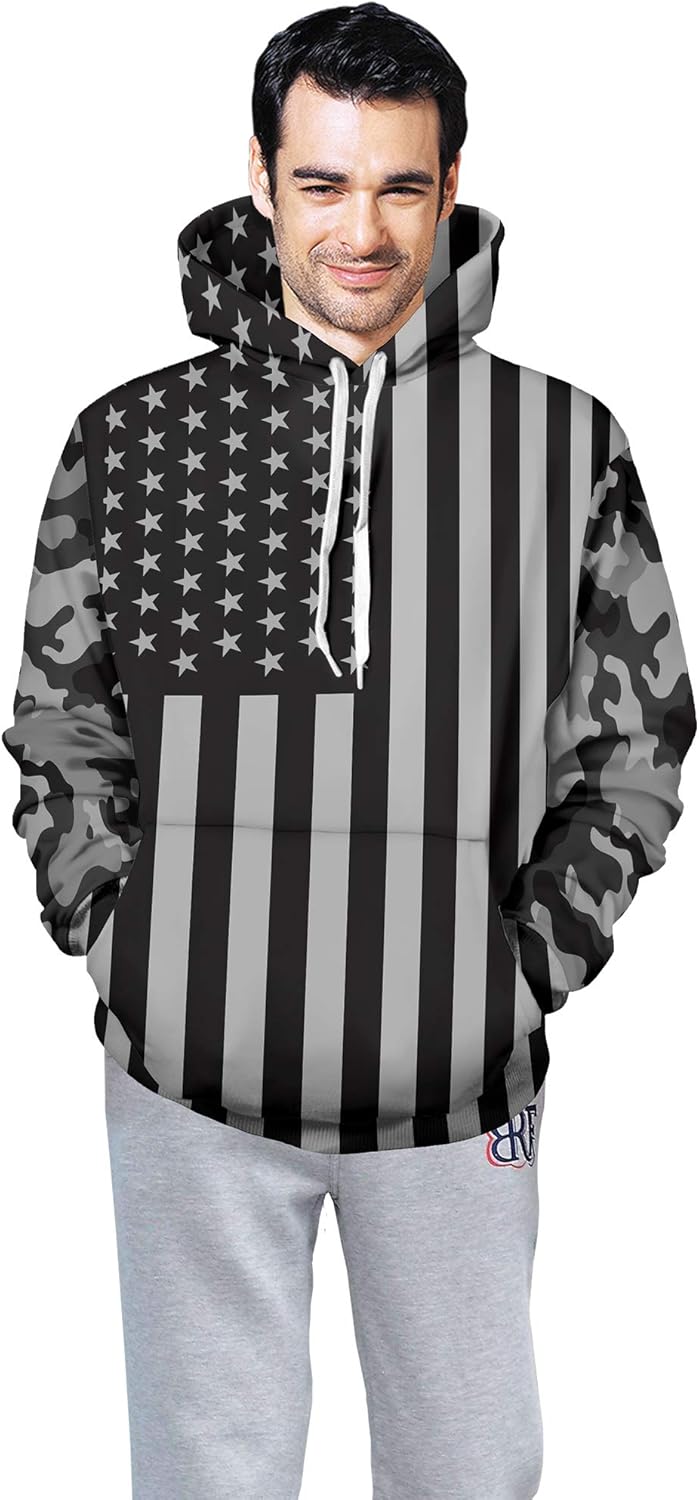 Unisex 3D Print National Flag Pattern Hoodies Mens Long Sleeve Sweatshirts: Clothing