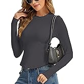 MeetHoo Women Thermal Underwear Shirts, Long Sleeve Thermal Tops Winter Warm Fleece Lined Base Layer for Skiing Running