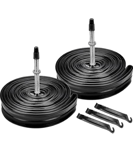 6-Pack 700C Bike Tubes - Heavy Duty Presta Valve Tubes With Tire Levers & Rim Strips