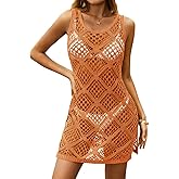 Yousify Womens Swimsuit Cover Up 2026 Summer Bathing Suit Cover ups Hollow Out Slit Bikini Cover Up Crochet Beach Dress