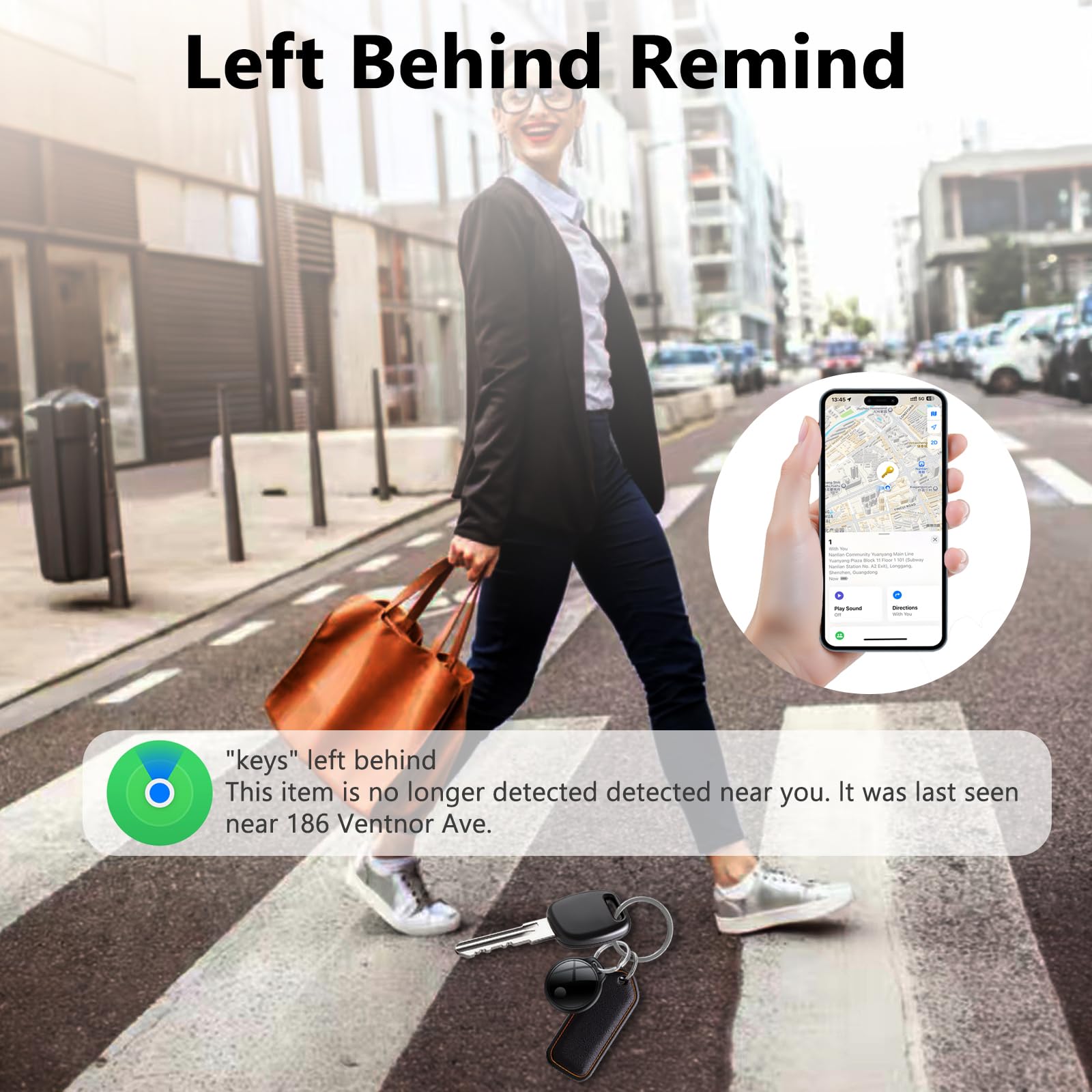 Smart Tracker Tag 4er Pack, Schlüssel Finder Kompatibel mit Apple Find My APP (nur iOS), IP68 wasserdicht, Austauschbarer Akku, Bluetooth Key Finder für Gepäck/Taschen/Koffer/Brieftasche 4