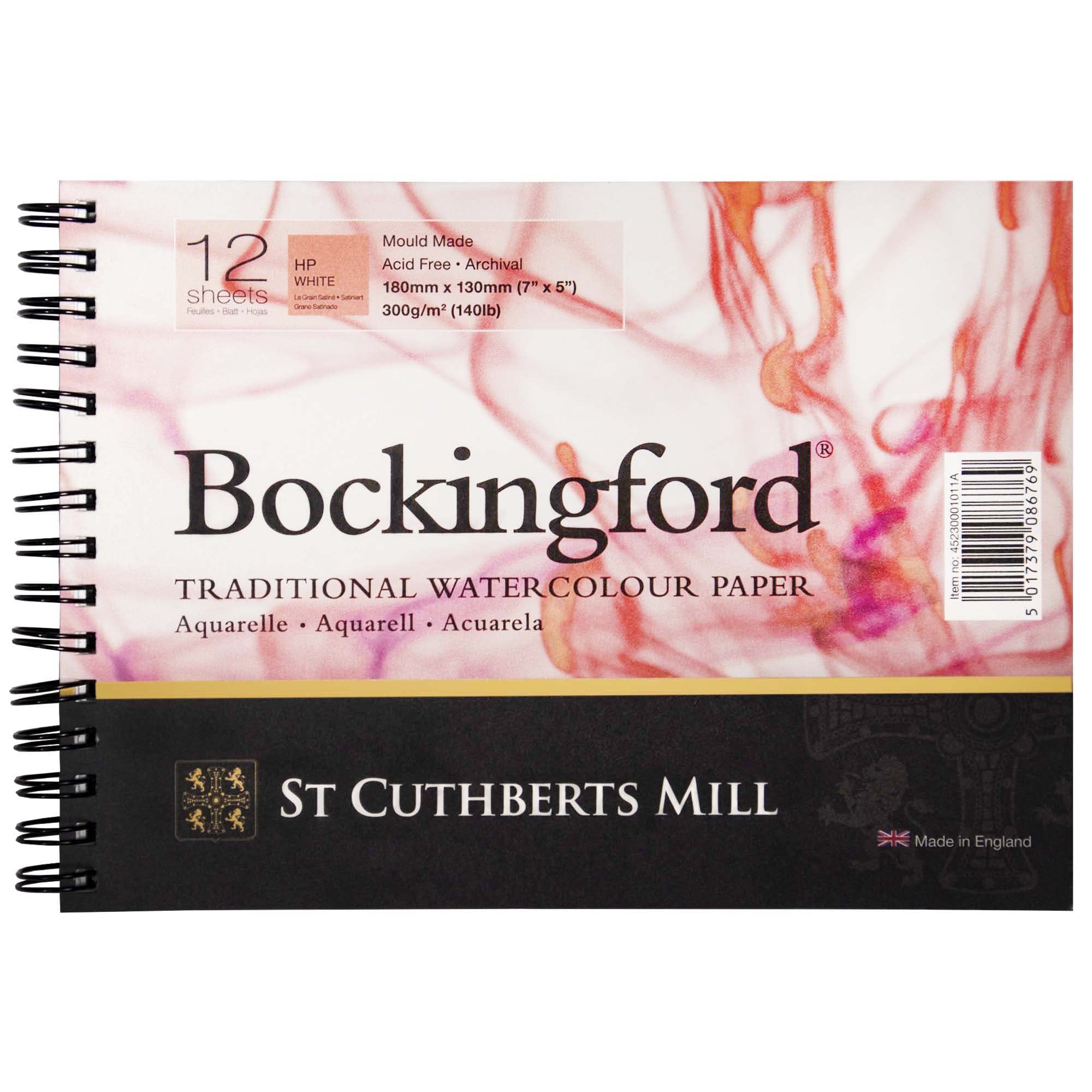 Bockingford 300gsm Spiral Pad 7" x 5" (180 x 130mm) Hot Pressed