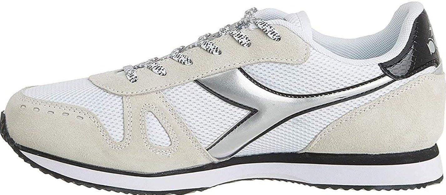 Diadora Women's Simple Run Wn Fitness Shoes, White (White/Black C0351