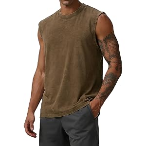 MAPICK Workout Tank Tops for Men Cotton Sleeveless Muscle Shirts Athletic Gym Tanks Lightweight for Running & Sports