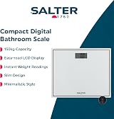Salter Compact Digital Bathroom Scale 150kg LCD Step On Slim Glass Platform view 2