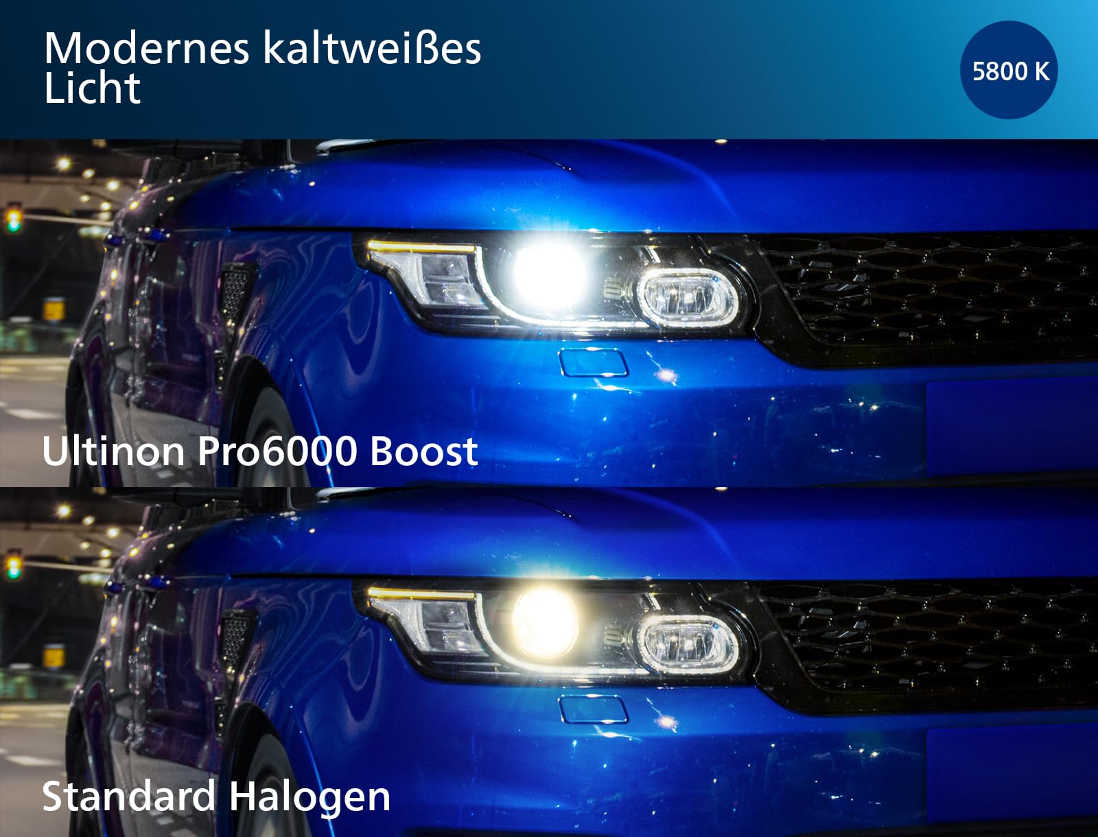 Philips Ultinon Pro6000 Boost H7-LED Scheinwerferlampe mit Straßenzulassung*, 300% helleres Licht**, silber 5