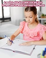 GINMLYDA Pink Secret Diary for Girls 7x5.25 in 160 Lined Pages Lock Sequin view 5