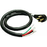 Coleman Cable 90468808 50-Amp 4-Wire Range Power Cord, 6-Foot, 6', Black, 6 Ft